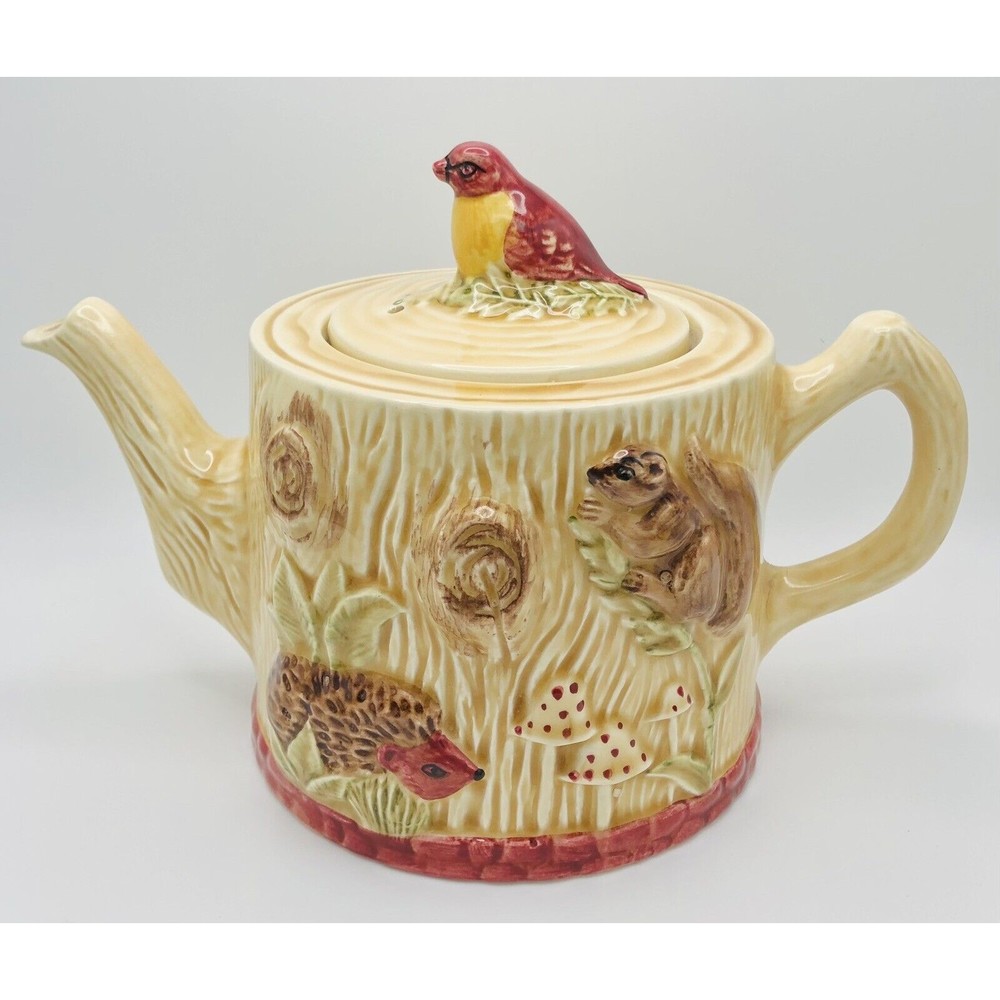 VTG Price Kensington Tea Pot Tree Bird Mushrooms Squirrel England 4408 READ